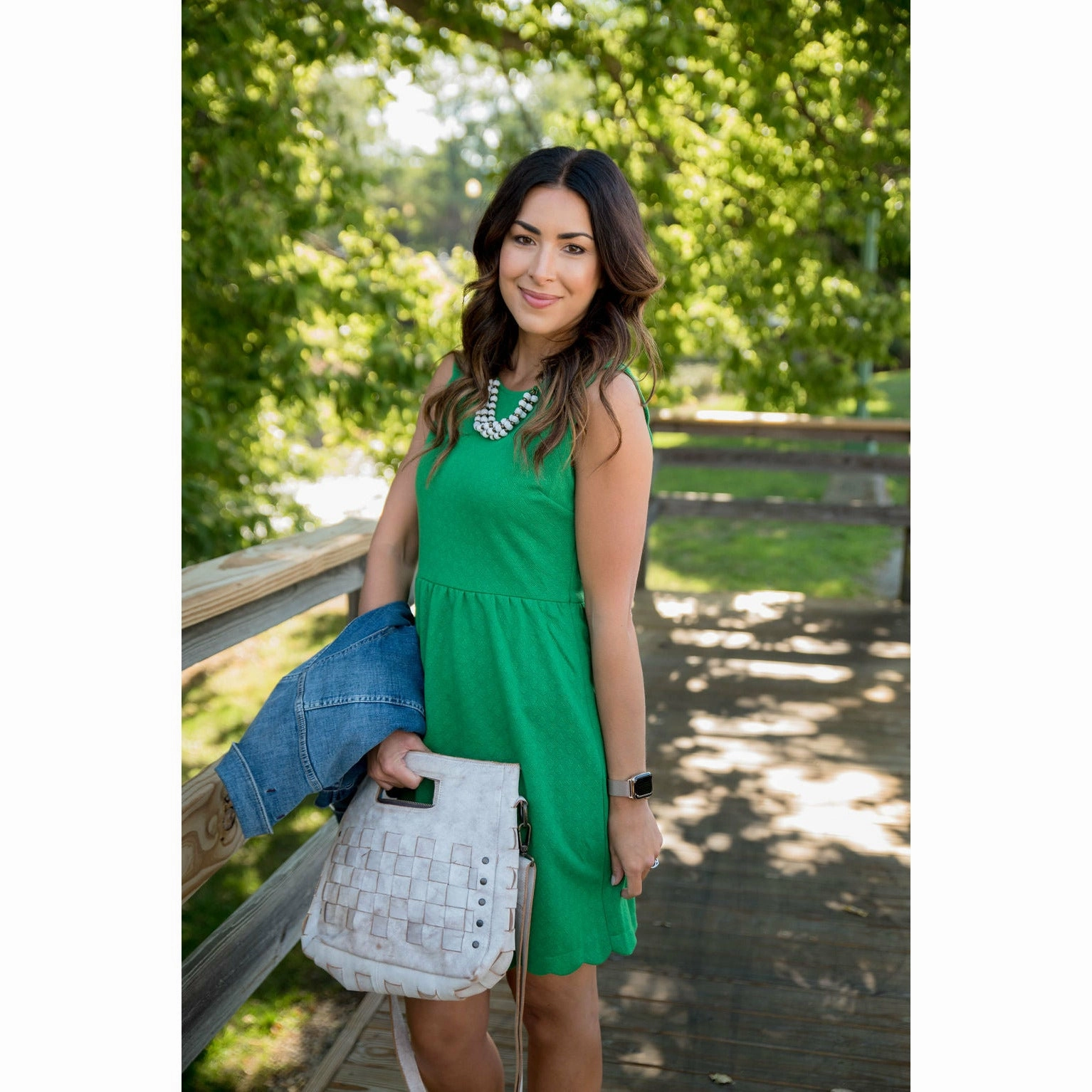 Comfy Shape Textured Scalloped Tank Dress