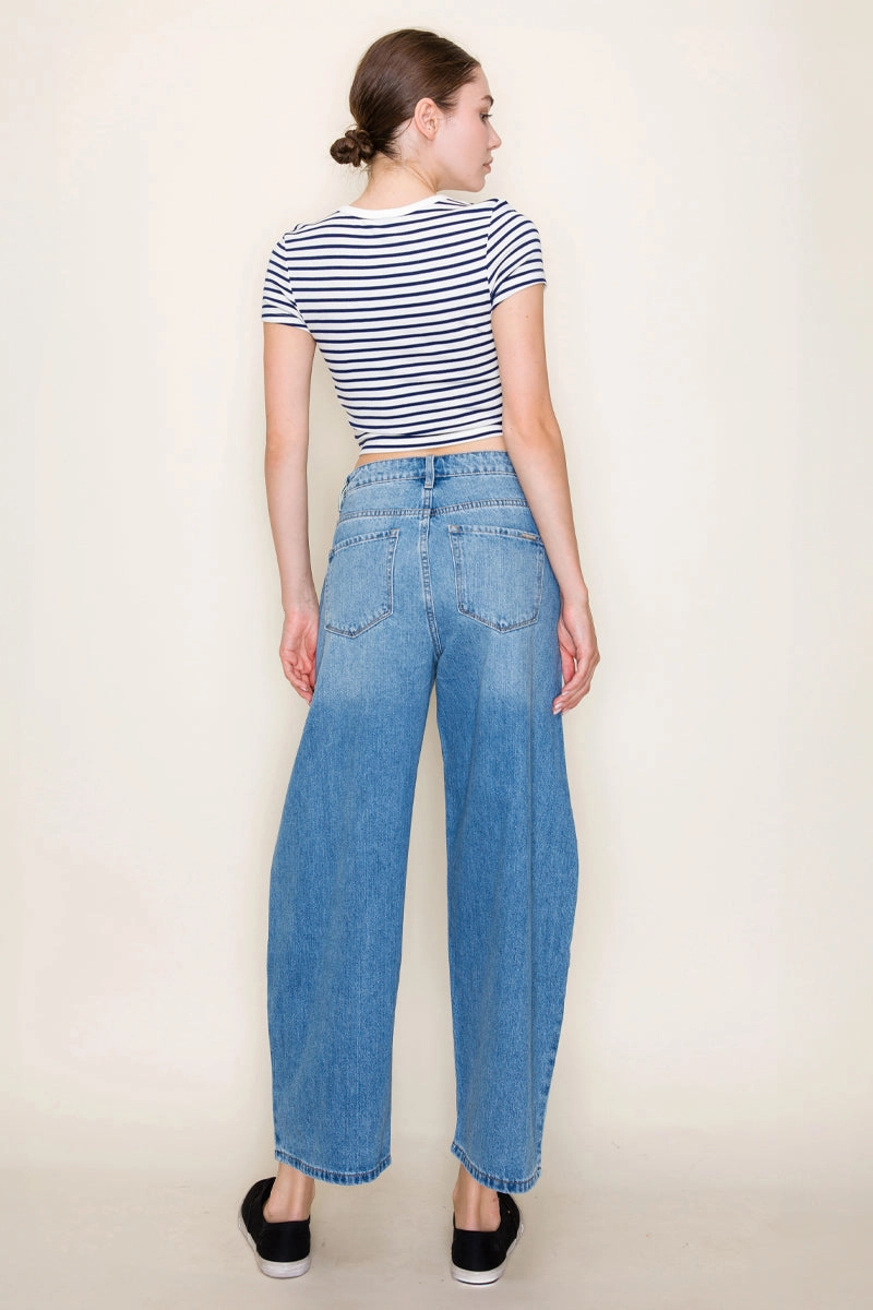 Traveler Gear Nature Lover Night Out Stylish Look HIGH RISE BAGGY BARREL JEANS Modern Flair