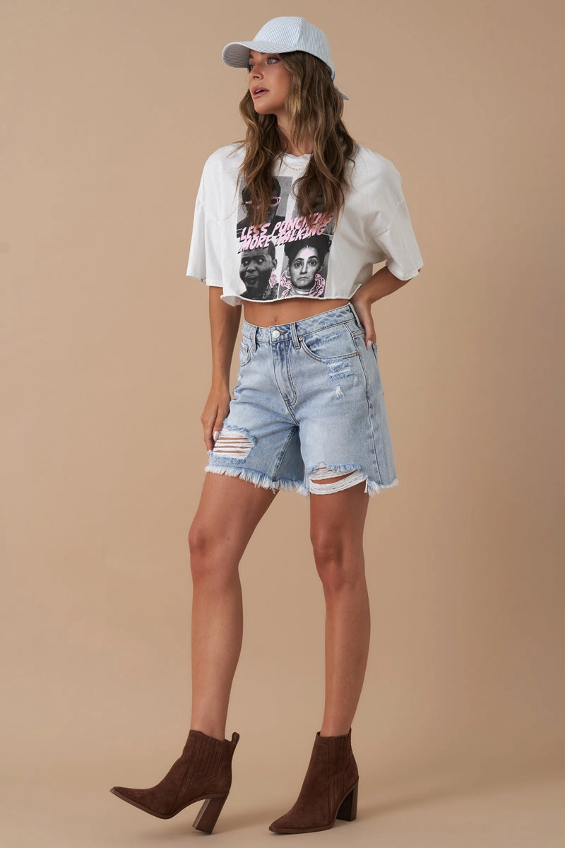 Sporty Vibe Wear Earth Tones High Rise Bermuda Denim Shorts