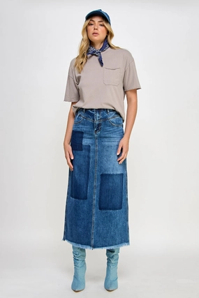 HIGH RISE FLARED MAXI SKIRT Detachable Tie Breezy Flow