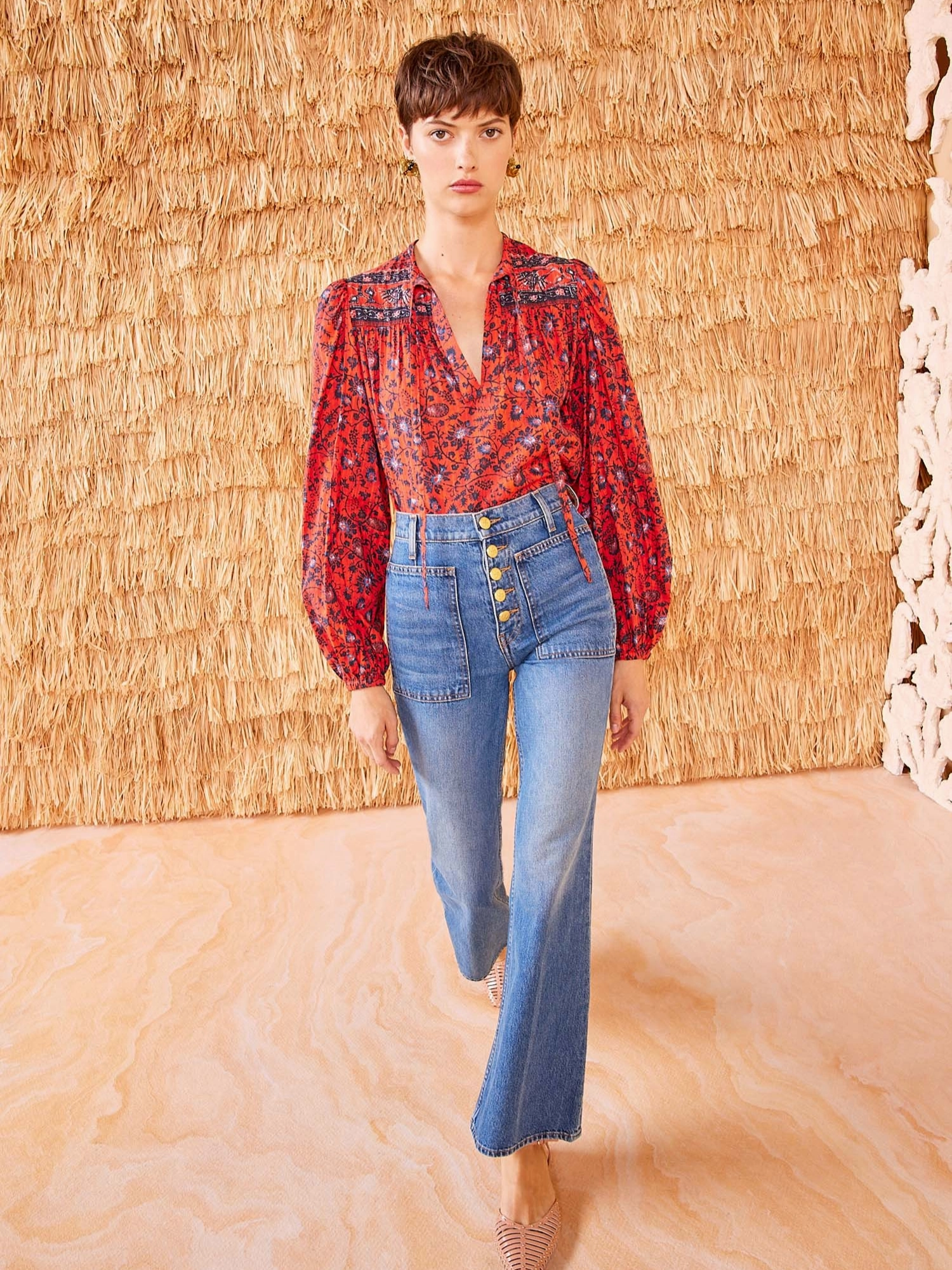 Quick Dry Fabric Hidden Pocket Design Tillie Blouse