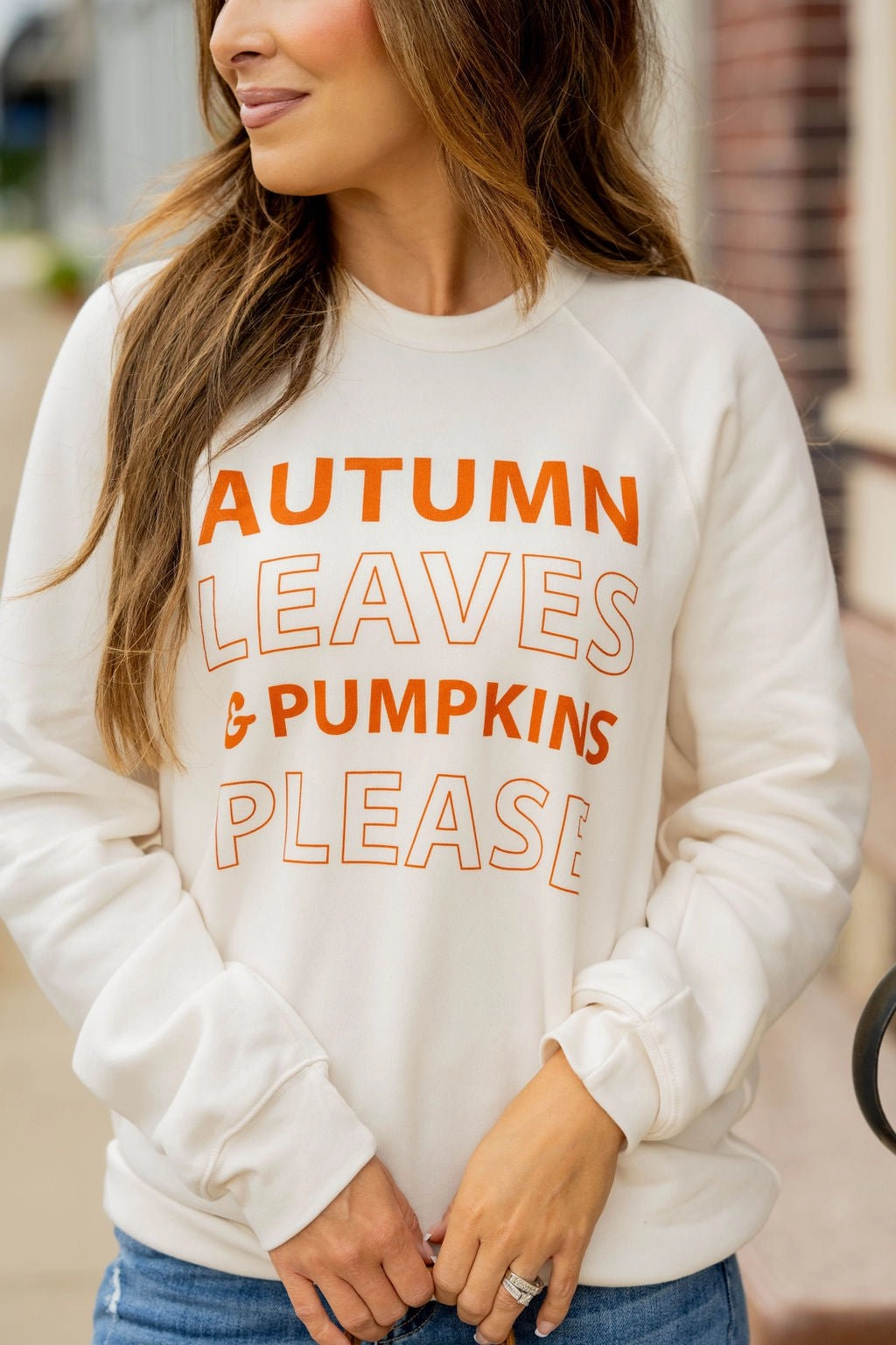 Comfy Layer Heathered Autumn Leaves Graphic Crewneck