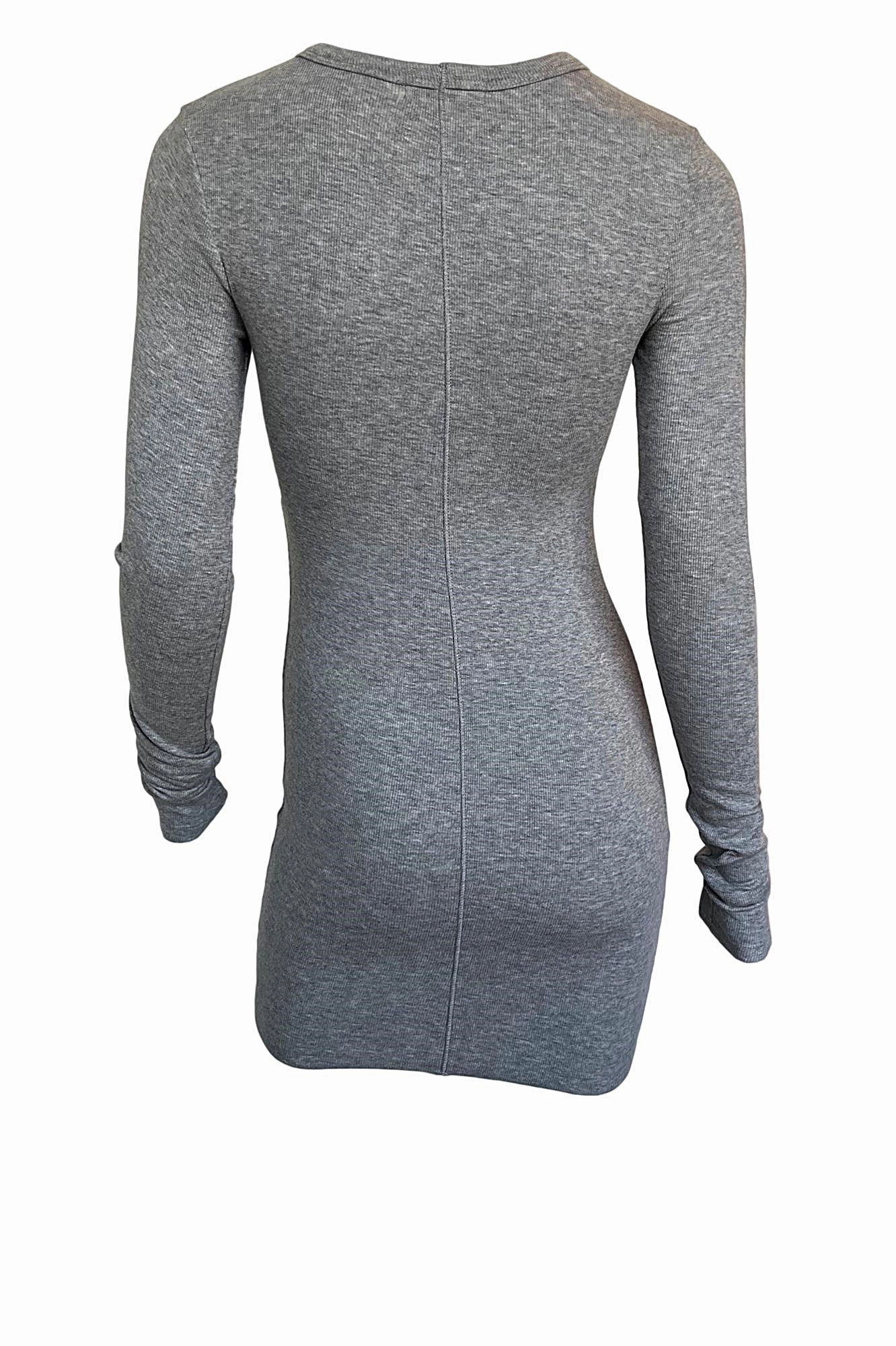 Smart Edge Buckle-Detail Long Sleeve Crewneck Mini Dress