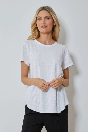 Quick-Dry Fabric Mododoc Crew Neck High/Low Tee