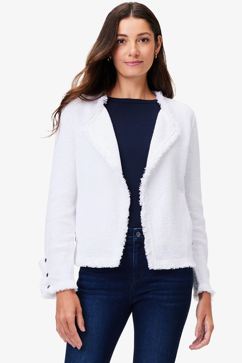 NIC ZOE Fringe Mix Jacket Circular Knit Technology