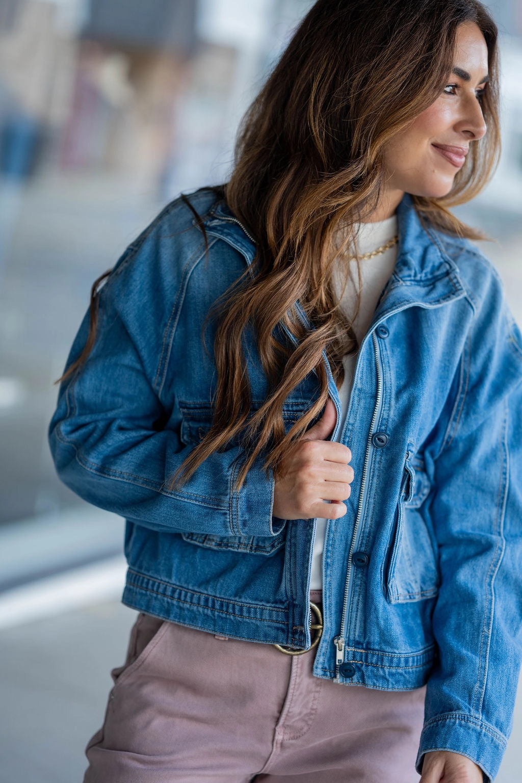 You And Me Denim Jacket Low Profile Insulation Neutral palette