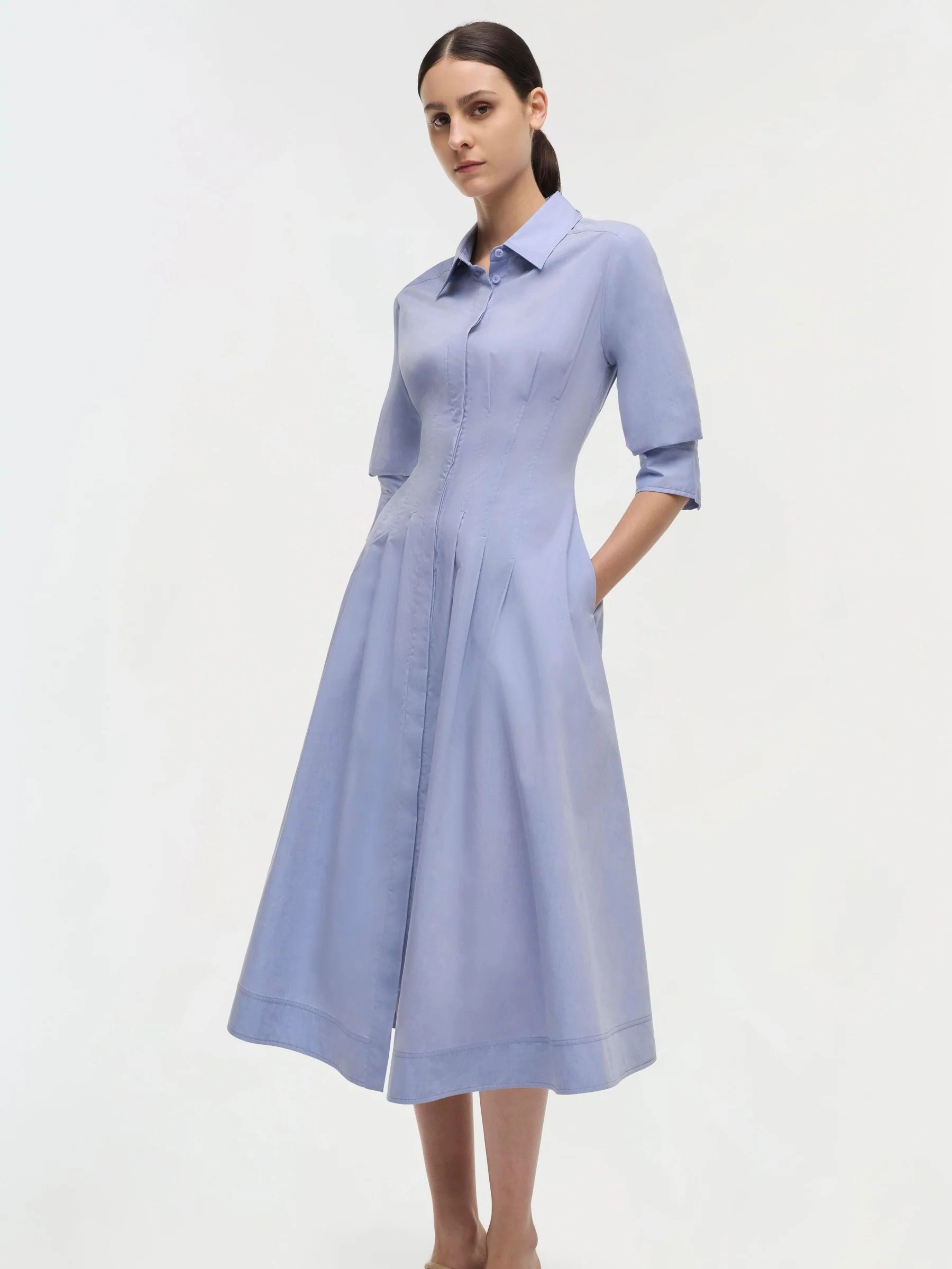 Jazz Pintuck Midi Dress Light Elegance