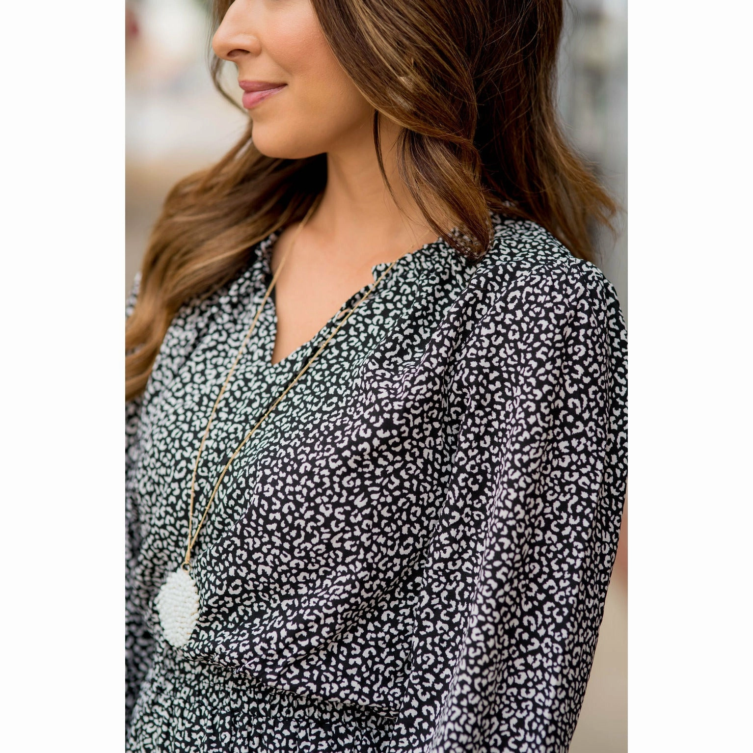 Sleek Tone Jungle Party Leopard V Dress