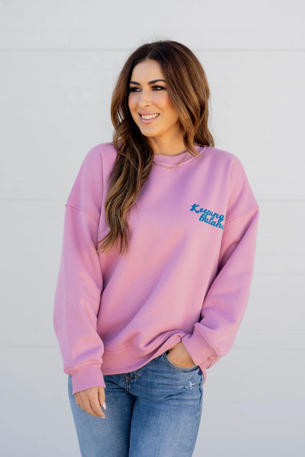 Keeping Balance Graphic Crewneck Comfortable Outfit