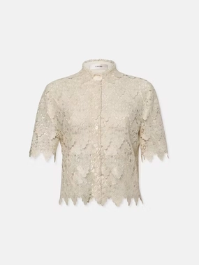 Lace Button Up Shirt Hygroscopic Inner Layer ThermalRegulating