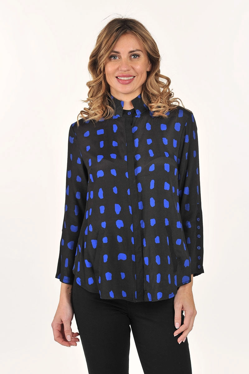 Gym Appropriate Lemon Grass Double Stand Collar Blouse