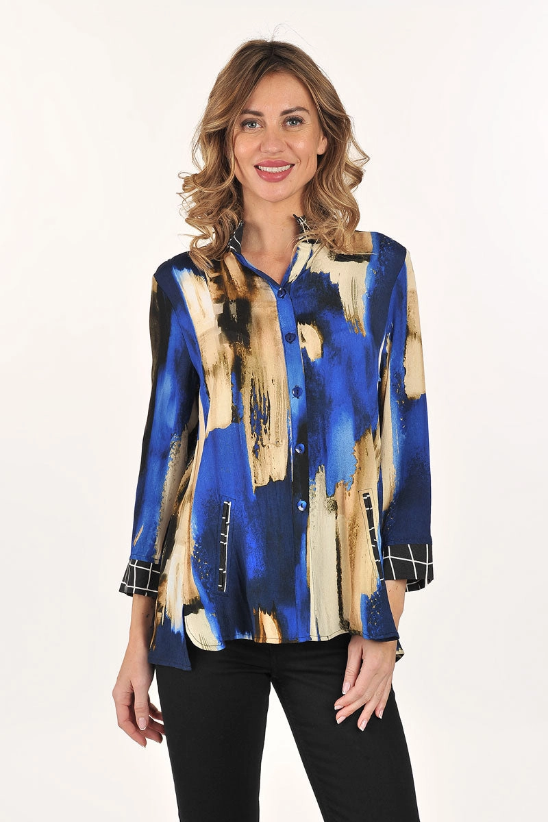 Day-To-Night Wear Lemon Grass Flip Collar Blouse