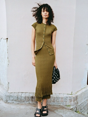 Lexi Fine Cotton Knit Midi Skirt Mini length Friction Free