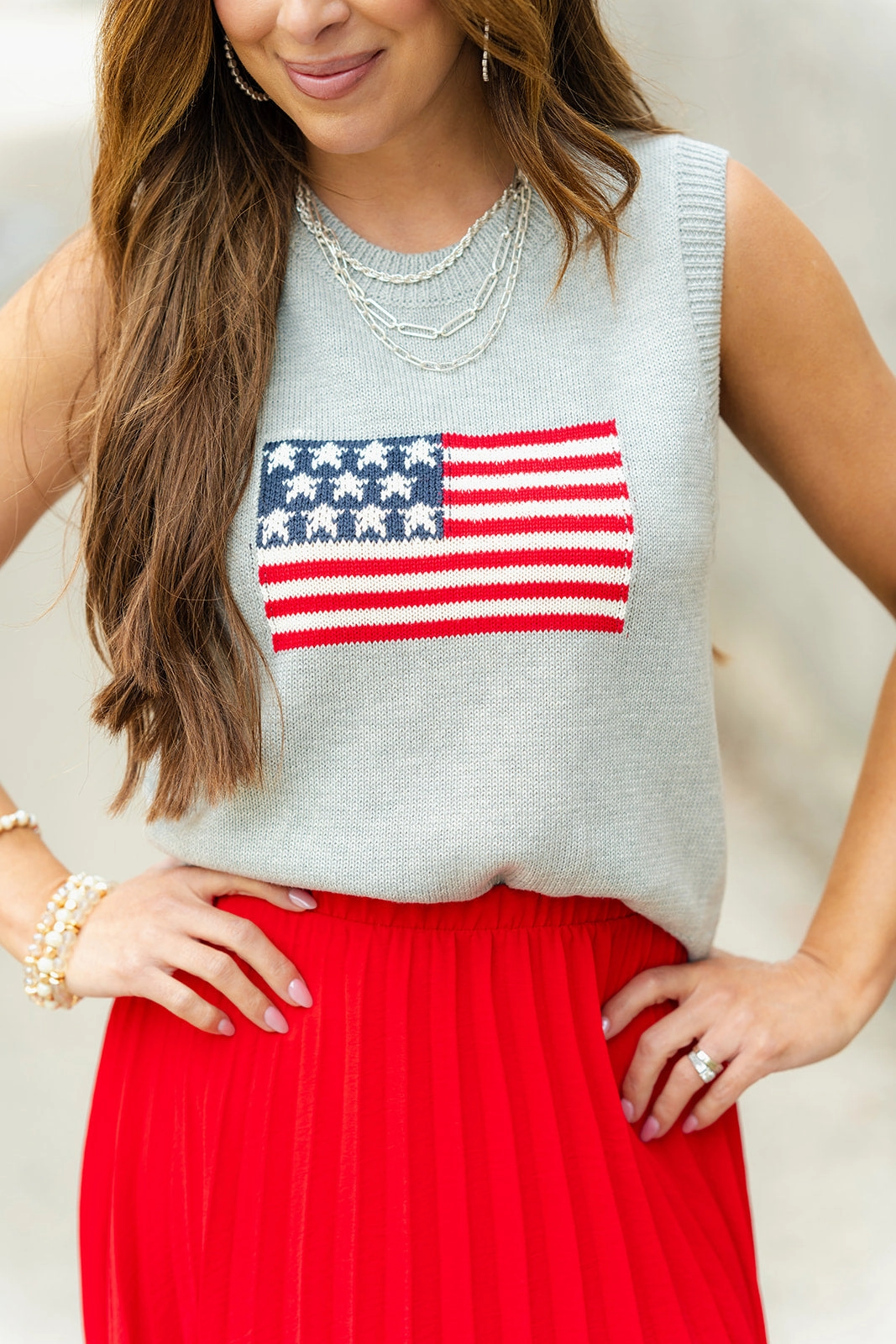 Liberty Ribbed Trim Knit Tank Cozy Flex Wear Relaxed fit wear