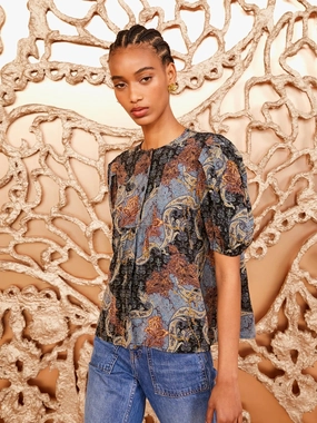 SelfFabric Binding Wrinkle Free Texture Lila Top