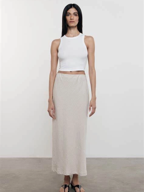 Light Mood Linen Bias Skirt