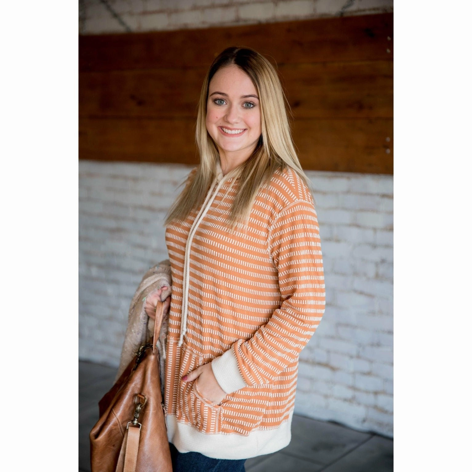 thermal Little Striped Hoodie