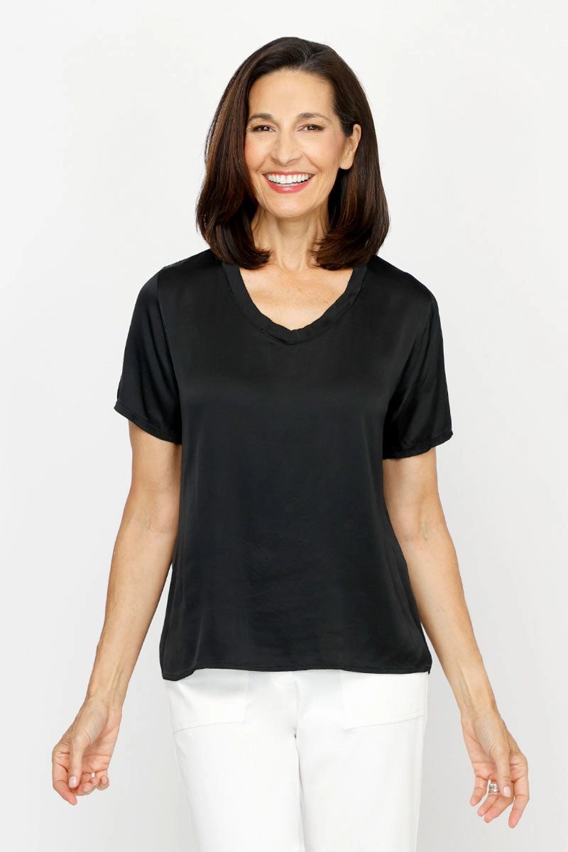 Lolo Luxe Washable Silk Tee Fit For All Day Relax Style Trend