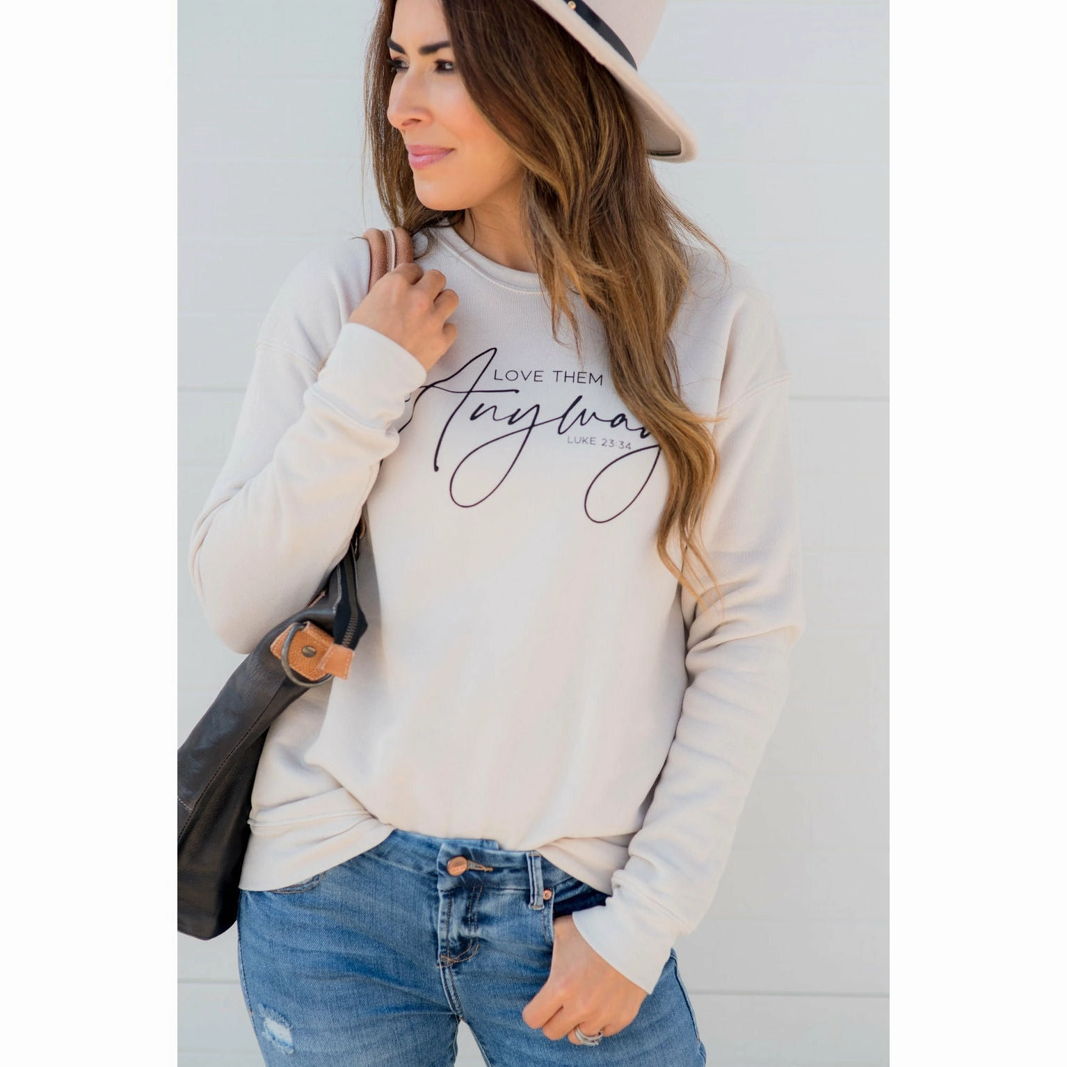 Seasonal Trend Love Them Anyway Graphic Crewneck