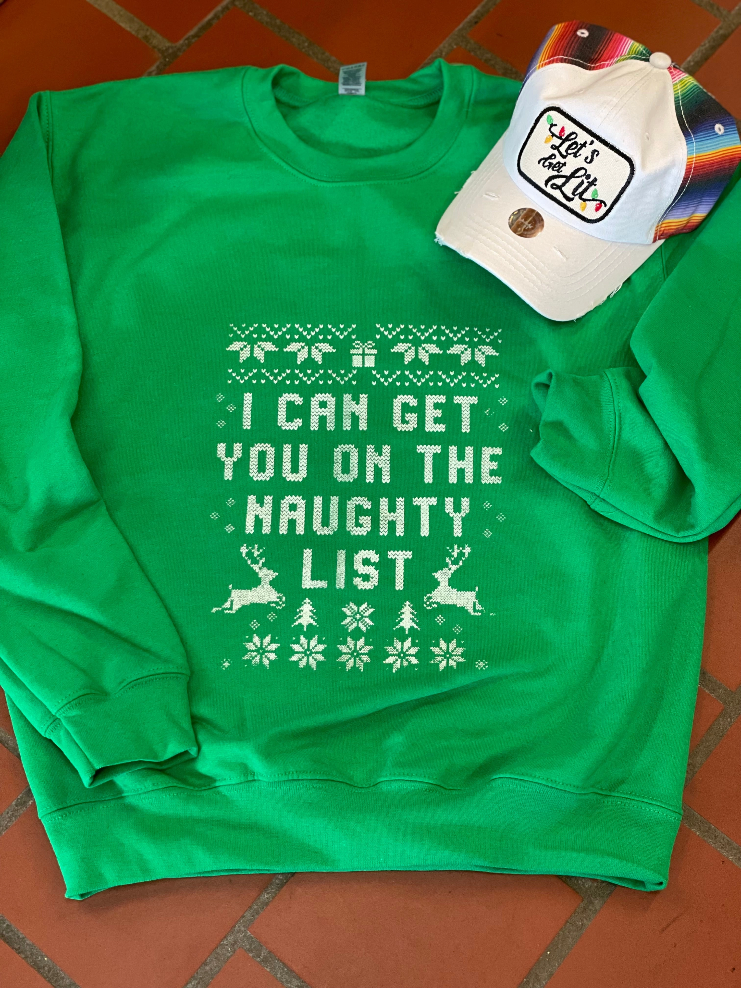 Naughty List Sweatshirt Fleece Lining