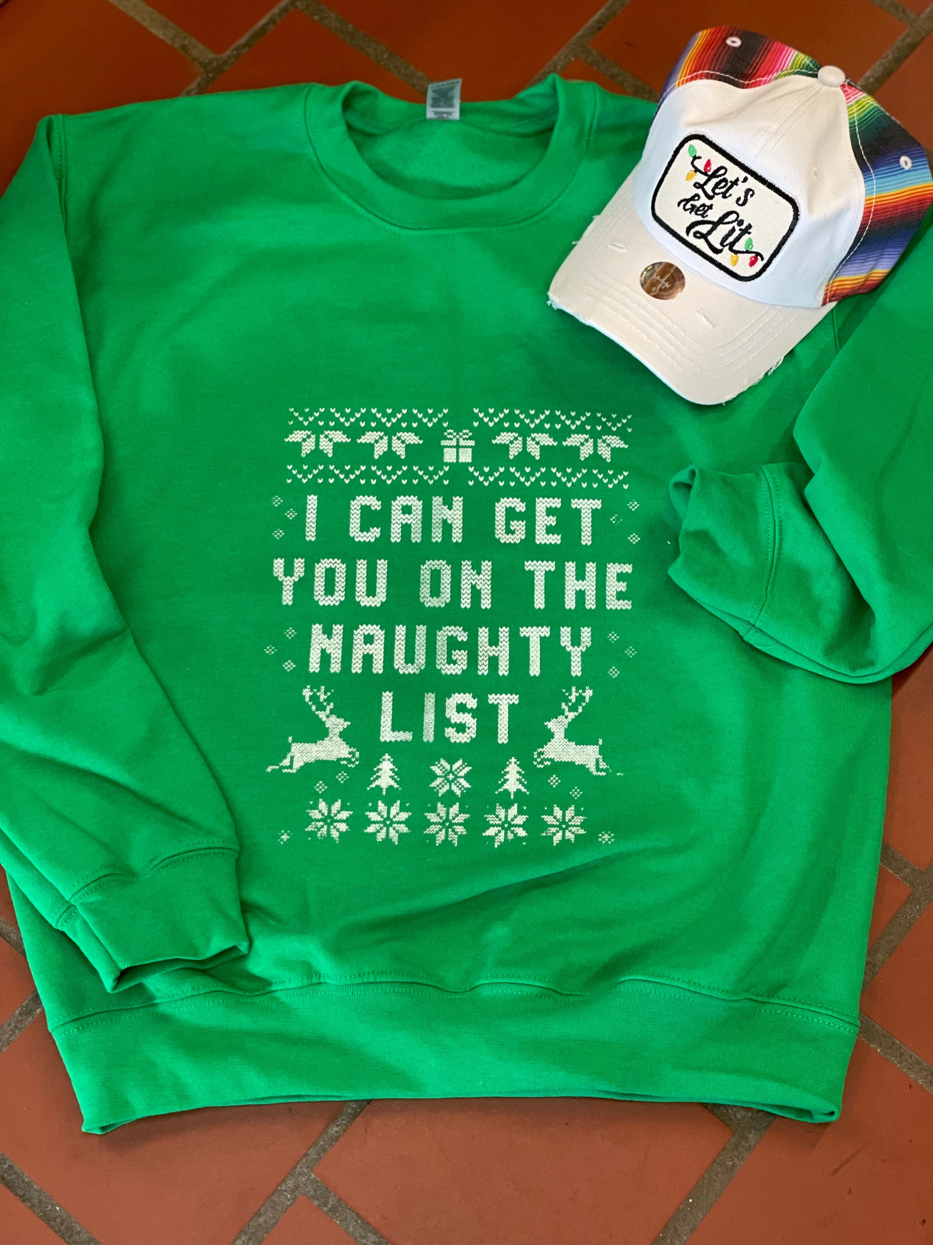 Naughty List Sweatshirt Trend Fashion Non Irritating Seams