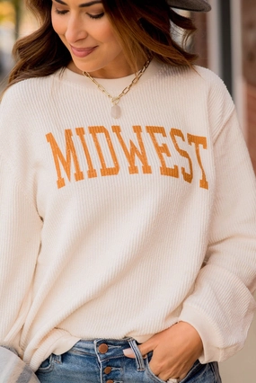 Effortless Hoodie Comfy Essentials Midwest Ribbed Crewneck