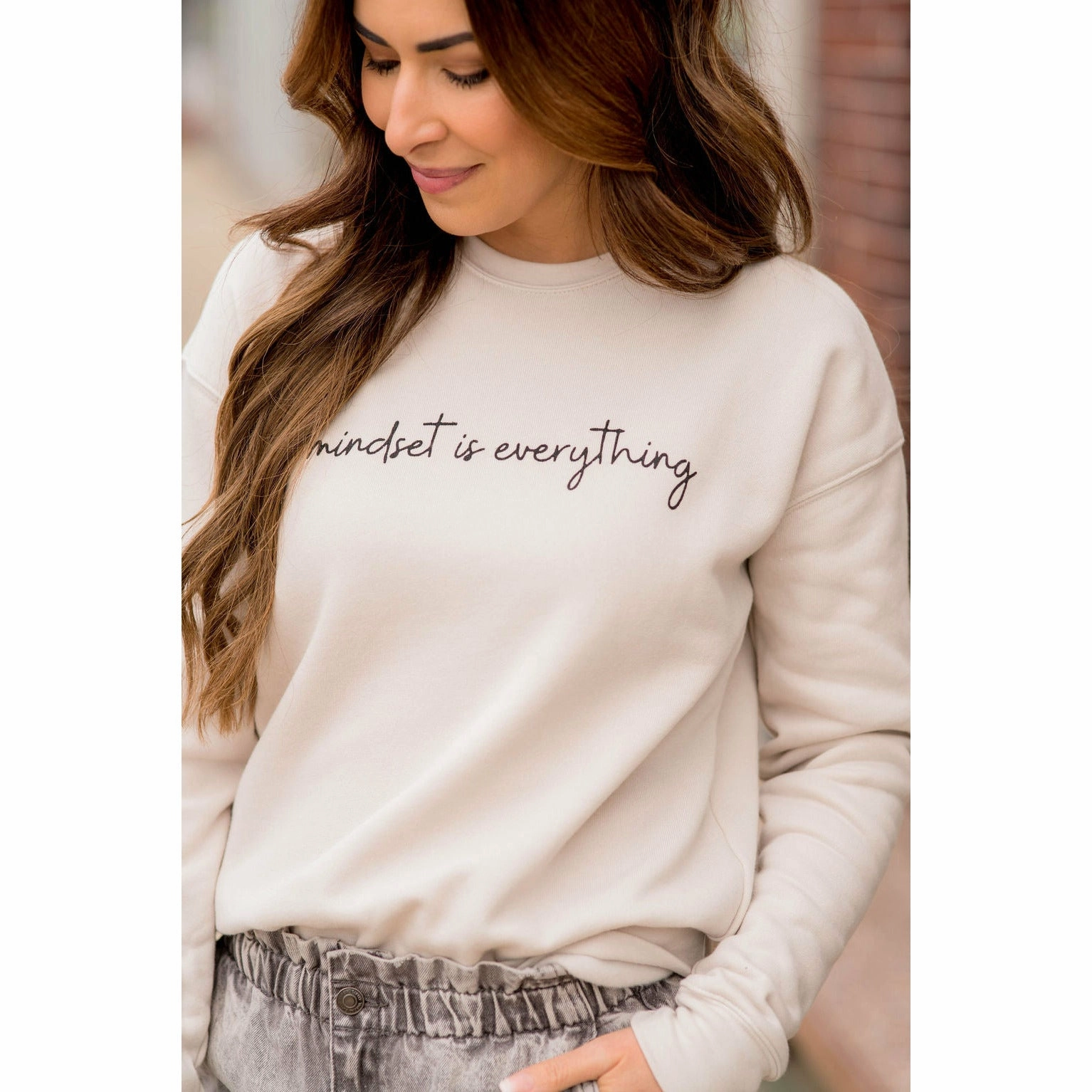 Cozy Fashion Mindset Is Everything Graphic Crewneck