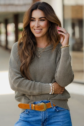 Ergonomic Sleeve Engineering Comfy Wear Fit Mineral Washed Sweater