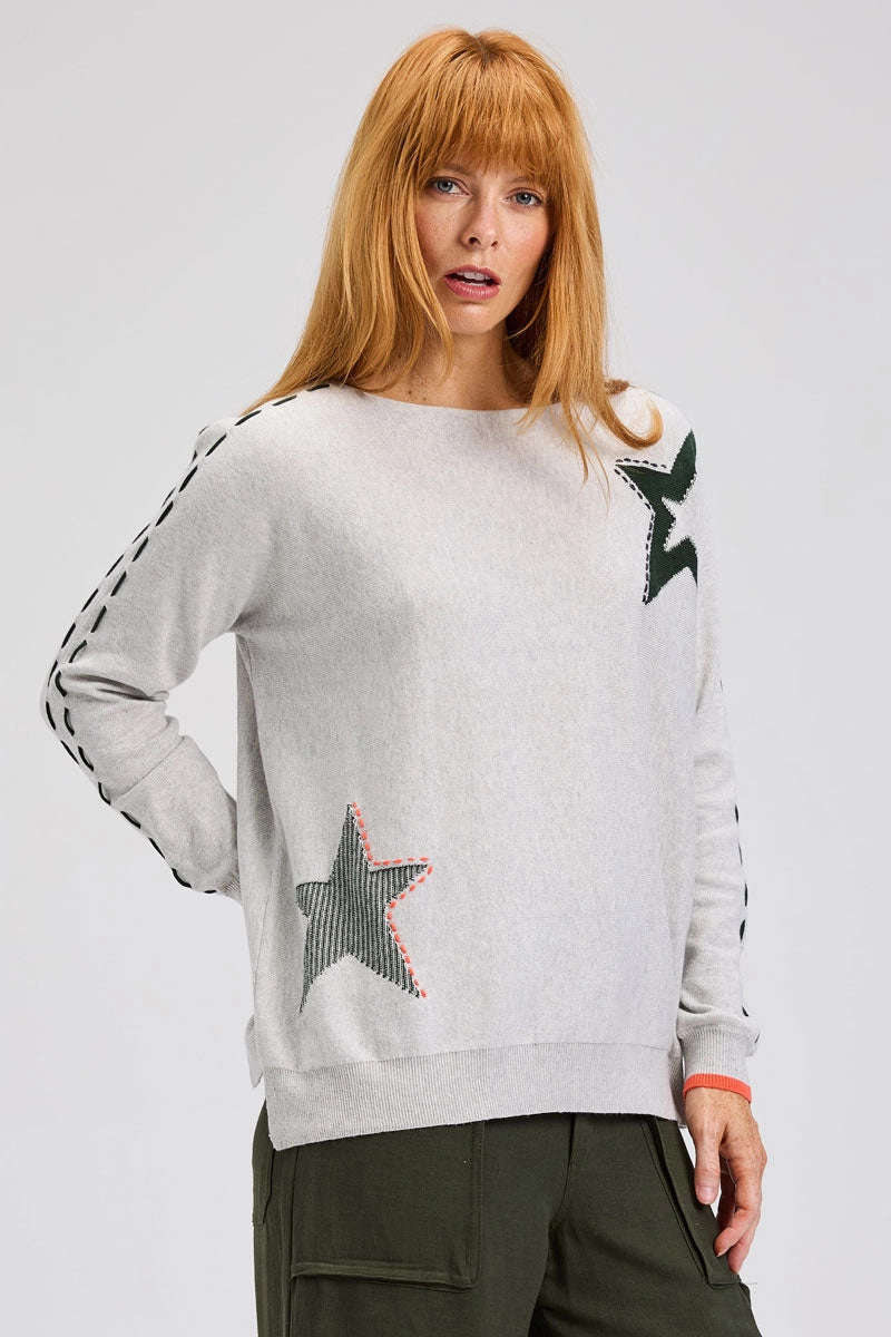 All Day Comfort Fit Zaket & Plover Threaded Star Sweater