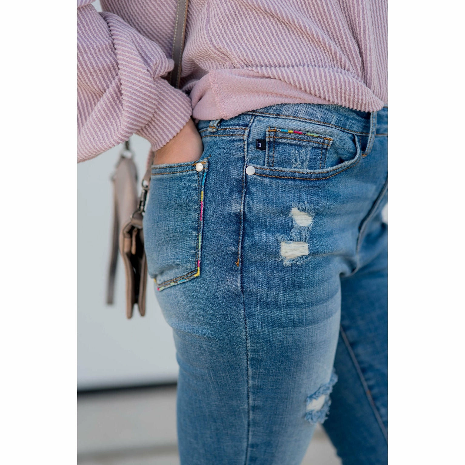 Weather Friendly Holiday Vibes Stretch Taytum Denim Jeans