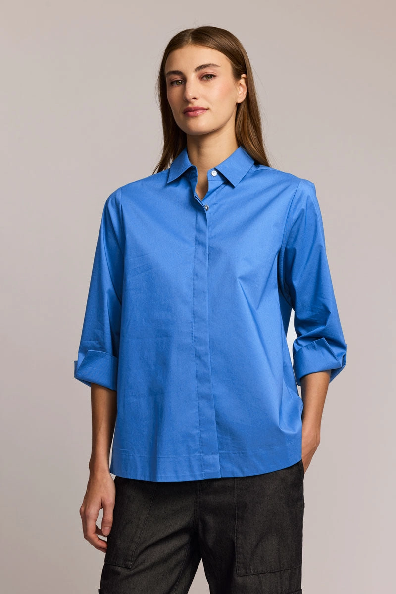 Two Tone Stitching Hinson Wu Xena Gold Trim Shirt