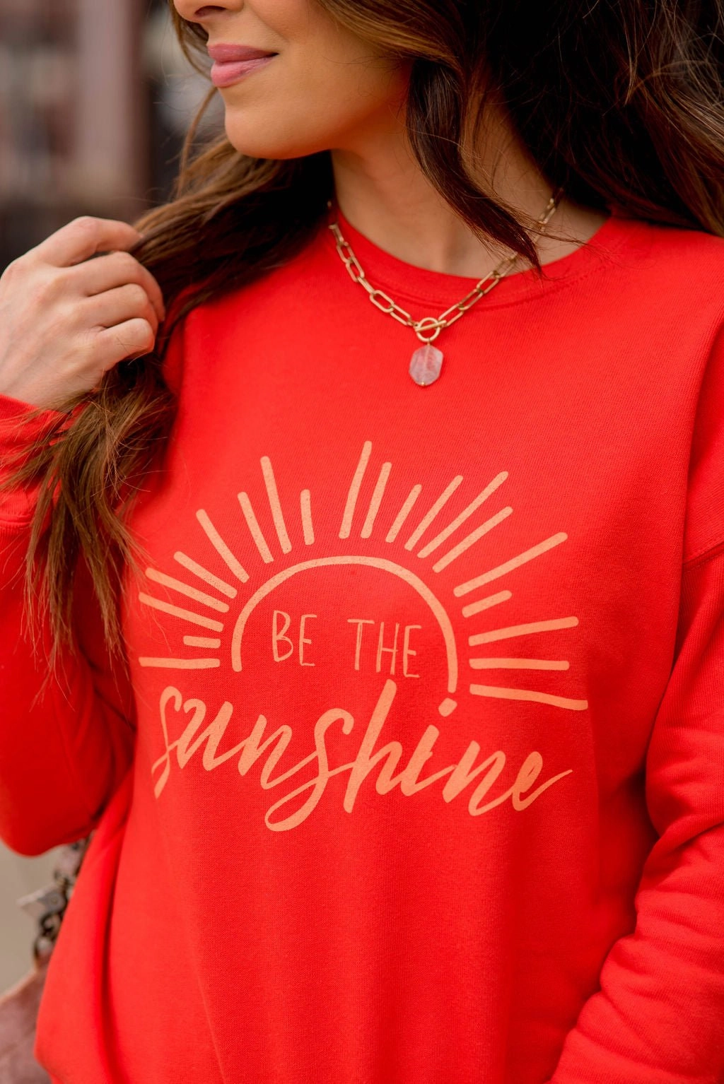 Be The Sunshine Graphic Crewneck Versatile Top