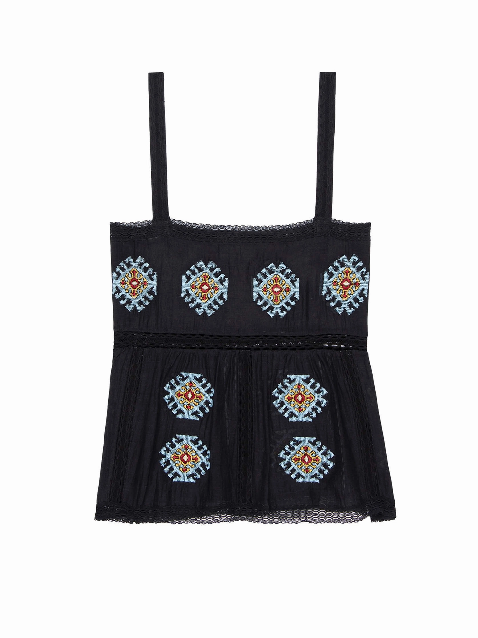 Reinforced Shoulder Panels The Roam Top with Folklore Embroidery