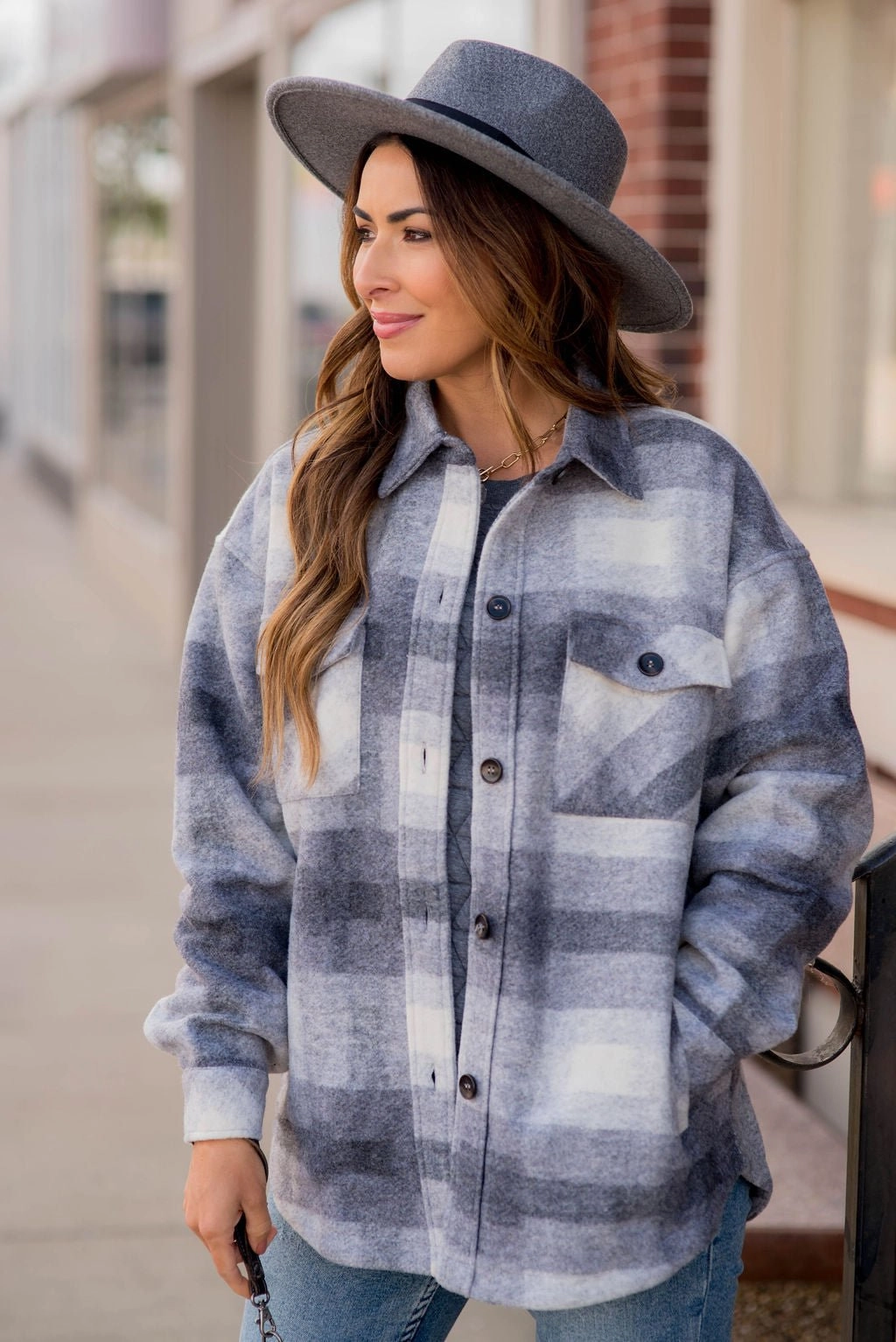 hypoallergenic material Faded Away Shacket