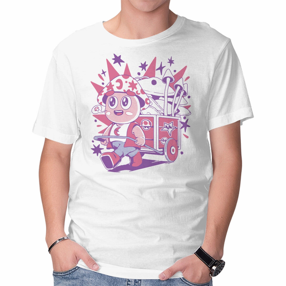 Mushroom Seller Minimal Design Soft Stretch Fit