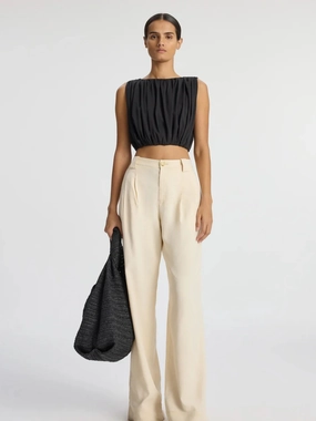 Nell Cropped Cotton Jersey Tee Comfortable Collar