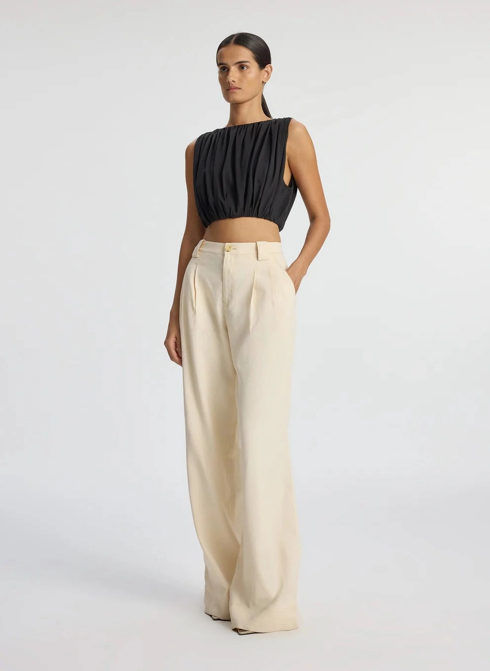 NonRestrictiveCollar Nell Cropped Cotton Jersey Tee