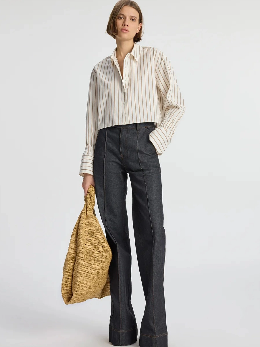 Layered Ply Construction Monica ll Cropped Shirt