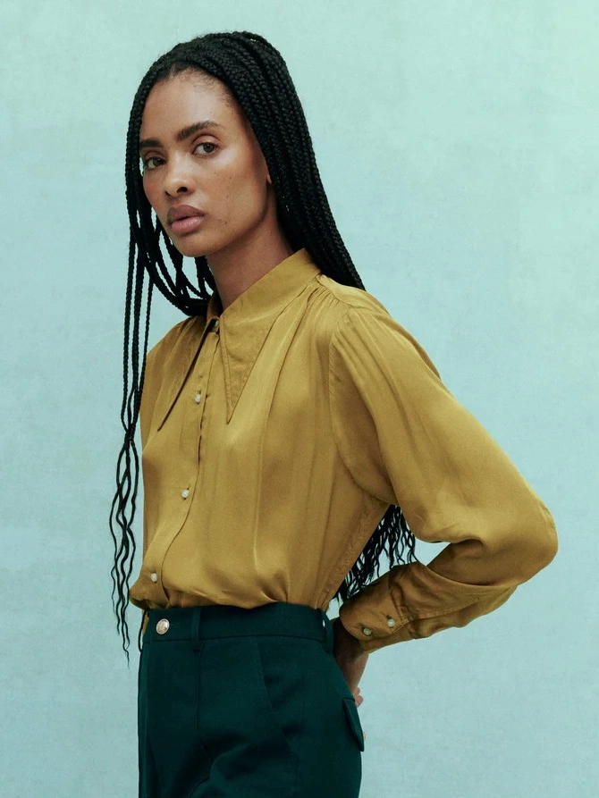 The Theater Top Organic Cotton Fiber Multi Panel Cut