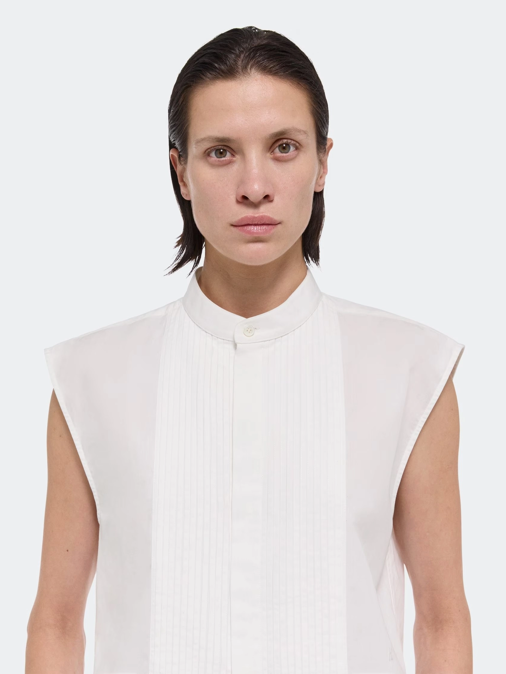 Sleeveless Tuxedo Shirt StretchComfort Durable Binding