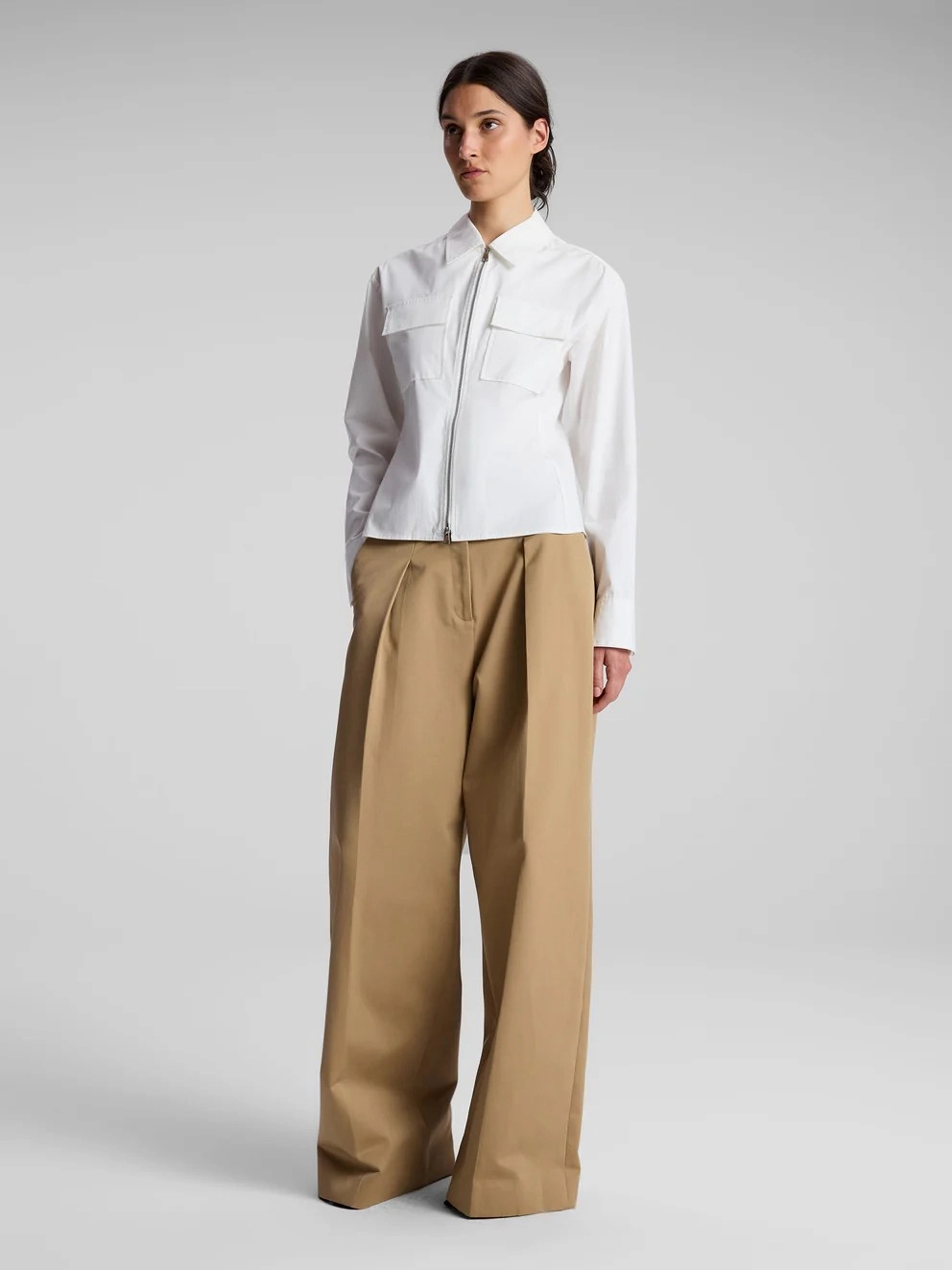 Recycled Polyester Blend Soft Texture Sage Top