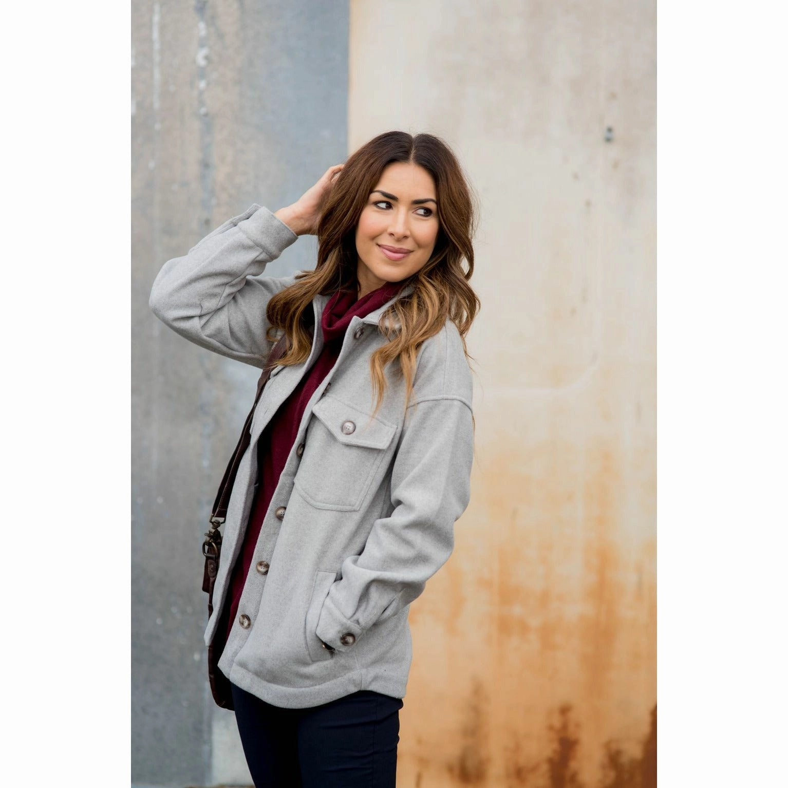 Ergonomic Shoulder Fit Recycled Textile Pocketed Pea Coat