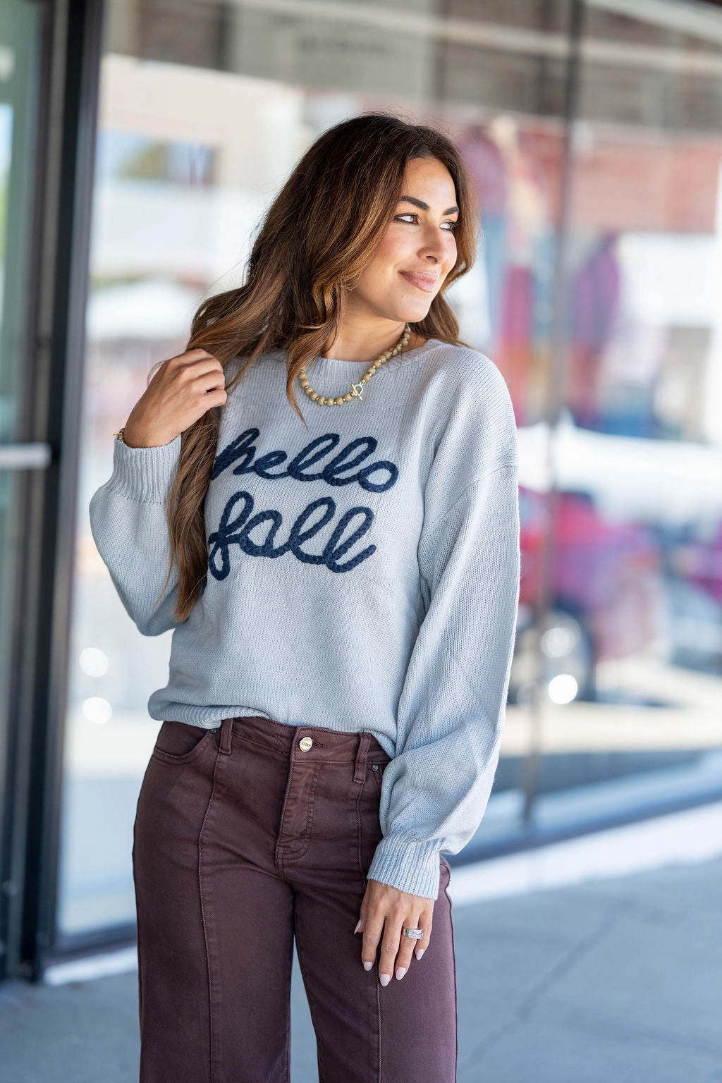 Quick Comfort Hello Fall Stitched Sweater