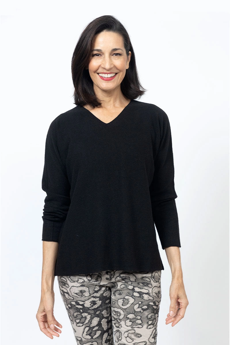 Colorfast Dye Method Casual Active Wear Organic Rags V Neck Easy Knit