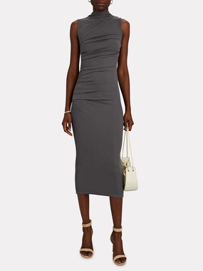 Silk Knit Sleeveless Twist Midi Dress Cozy Design Smart And Comfortable