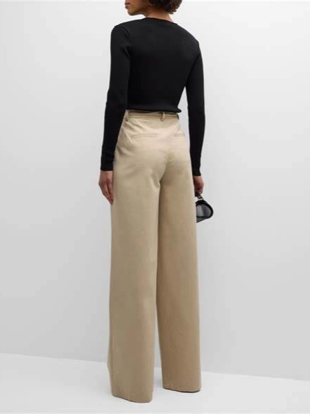 Chilly Day Ready Mesh Lined Juliana Wide Leg Pleat Front Trouser