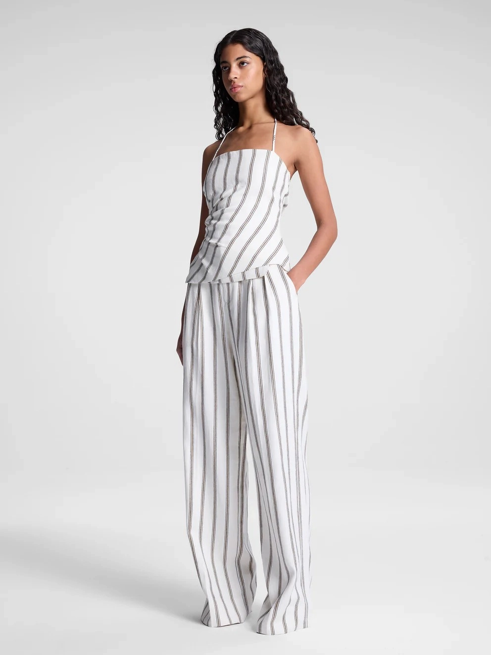 Dynamic Flex Panels Casual Performance Fit Charles Striped Linen Pant