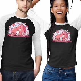 Pink Spring Friends Layered Sleeve Construction Moisture Management