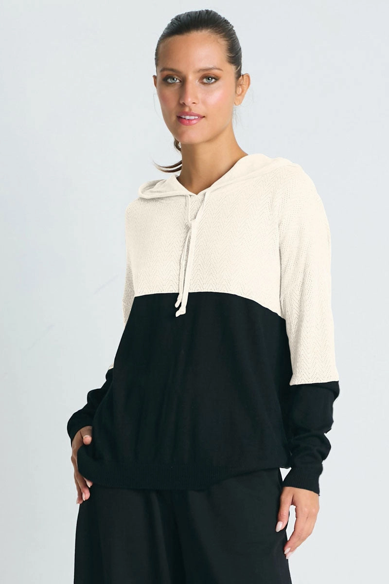 Knit Layers Soft Lining Planet 2 Tone Hoodie