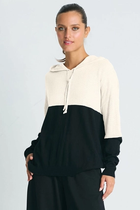 Knit Layers Soft Lining Planet 2 Tone Hoodie